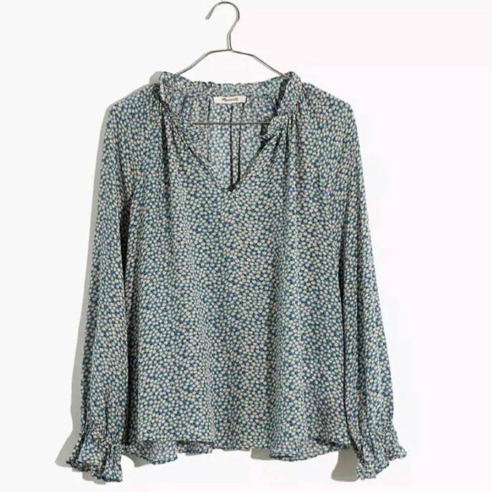 Madewell Silk Poet Top in Bitsy Floral